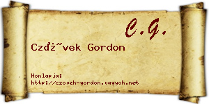 Czövek Gordon névjegykártya