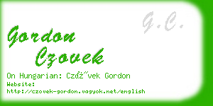 gordon czovek business card